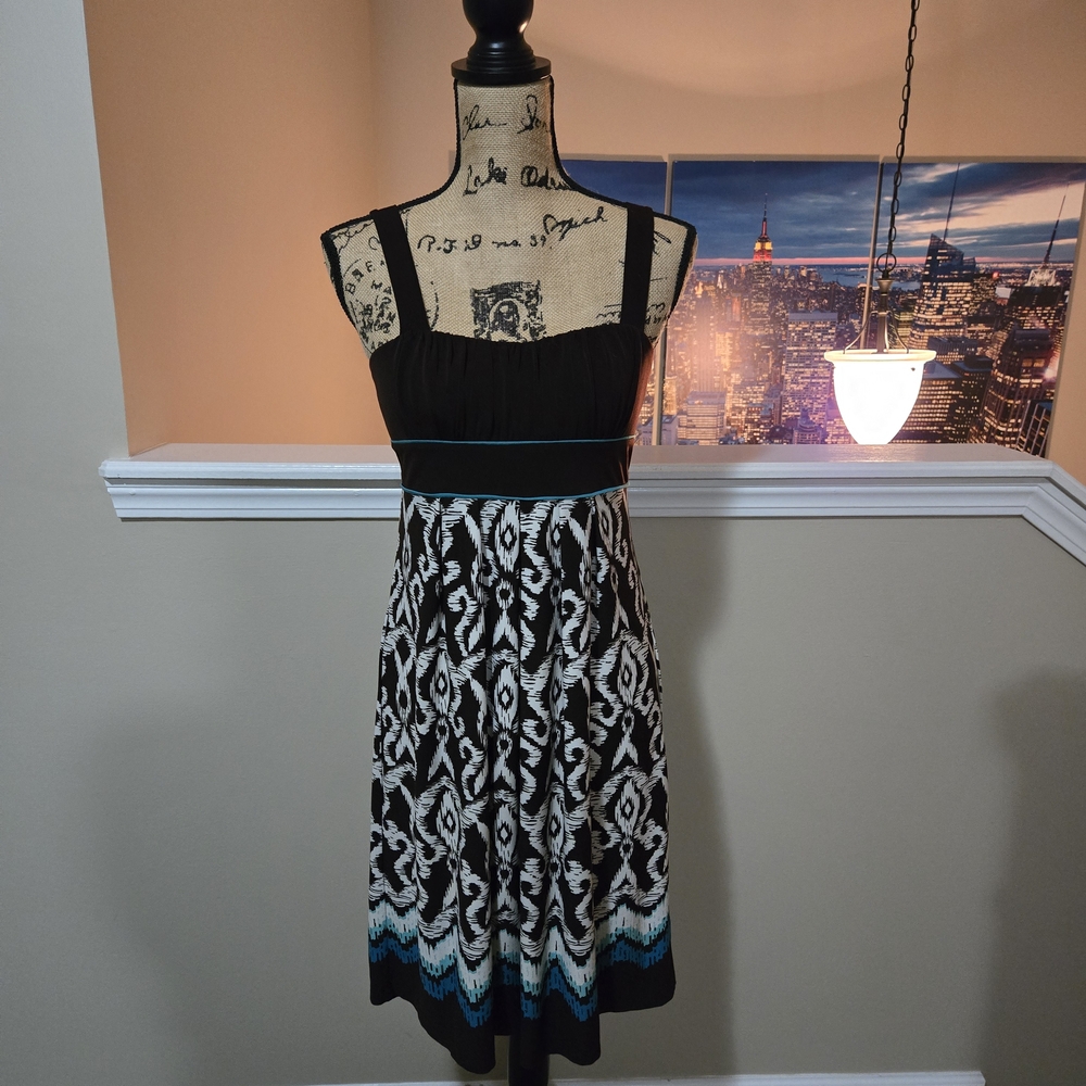 Brown & White Babydoll Dress